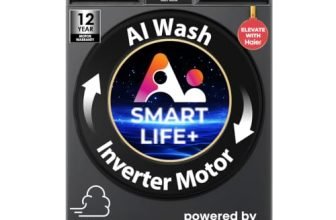 Haier Smart Choice 10Kg,5 Star,AI Smart LIFE+,Vibrant Touch Panel, 525 mm Super Drum, Refresh,WiFi enabled,Fully Automatic Front Load Washer(EFL100-IM14F5ES8U1 | Dark Jade Silver)