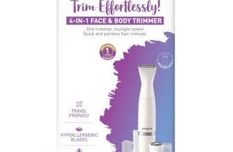 Sirona 4-IN-1 Face & Body Trimmer for Women | 4 Interchangeable Heads for Face, Bikini, Underarms & Body | Sensitive-Skin Friendly | Stainless Steel Blades | 90 Min Cordless Runtime | Rechargeable