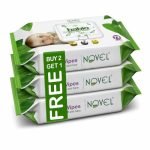 Novel Baby Wet Wipes 72 Wipes x Pack of 3 (216 Wipes) | Aloe Vera, Chamomile, Vitamin E Enriched | pH Balanced, Alcohol, Hypoallergenic & Paraben-Free | Soft Gentle Baby Wipes with Lid