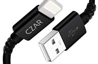 Czartech USB Data Sync & Fast Charging Cable Compatible with i-Phone, i-Pad Air, i-Pad Mini (1 Meter, Pack of 1) – (Black)