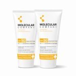 Molecular Company SPF 50+ Pa++++ Face Sunscreen Gel, 50g x 2 | 2X Moisturising than Hyaluronic Acid | With 5% Niacinamide, 3% Panthenol, 3% Lecorice, 1% Birch Sap l All Skin Type For Men & Women