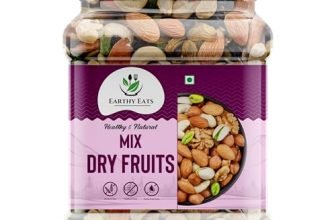 Earthy Eats Premium Mix Dry Fruits 1kg | Fit for Fasting | Healthy Snacks Mixed Nuts Contain Almonds, Cashews, Dates, Green Raisins, Amla and Many more | Superfood Nut Mix for Daily Energy & Snacking