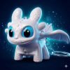 DEVAR Dragon Keychain Toy with LED Light & Moving Wings, Night Fury Glowing Dragon Keychain | Mini Fantasy Figure Creature Charm for Car Dashboard,Bike Keys,Backpack Bag Accessory & Kids Gift (White)