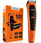 VEGA Alpha Edge Beard Groomer for Men with 4 Comb, USB C-Type Charger (VHTH-45) Trimmer 90 min  Runtime 4 Length Settings(Orange)