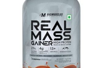 Bigmuscles Nutrition Real Mass Gainer [ Rich Chocolate]|Lean Whey Protein Muscle Mass Gainer|Complex Carbohydrates,|1000 Calories|Reduces Muscle Breakdown|Boosts Metabolism, 1 count, 1000 grams