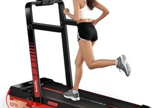 Lifelong Walking Pad Treadmill | 4 HP Motor | Foldable Handle | LED Display & Remote Control | 2-Level Manual Incline | Anti-Slip Belt | Compact Under Desk Running Machine for Home & Office (Black)