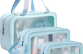 LUMONY® Makeup Pouch Bag PVC Travel Toiletries Organizer Cosmetic Bags Wash Bag Pouch for Travel Kit Toiletry Bag Portable Organizer Case Carry Pouch for Women Bathroom Set of 3