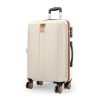Safari Thorium Royale 8 Wheels 77cm Large Size Trolley Bag Hard Case Checkin Polycarbonate Luggage, TSA Lock, Wet Pouch Organized Interior, Suitcase for Travel, Trolley Bags for Travel, Vanilla Tan