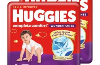Huggies Complete Comfort Wonder Pants | Pant Style Baby Diapers Large Size (L), 84 Count | India’s Fastest Absorbing Diaper, Prevents Diaper Rash, Ideal for 9 to 14 Kgs (42 Count, Pack of 2)