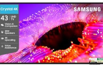 Samsung 43 inch (108cm) Crystal UHD 4K Vision AI 2026 Smart TV | 30W Speakers | 4K Upscaling | HDR10+ | 150+ Channels | 7 Years OS Upgrade | UA43UE86AHULXL