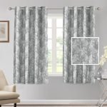 Cortina Polyester 75% Blackout Curtains Set of 2 Floral Print | Grommet Eyelet Window Curtains for Living Room, Bedroom & Kids Room | Light Filtering Drapes for Privacy (White & Green, 5 FT)