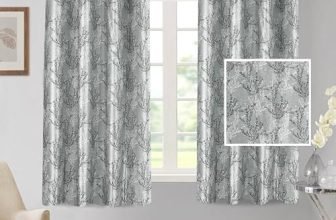 Cortina Polyester 75% Blackout Curtains Set of 2 Floral Print | Grommet Eyelet Window Curtains for Living Room, Bedroom & Kids Room | Light Filtering Drapes for Privacy (White & Green, 5 FT)