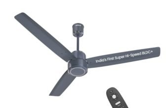 Havells EPIC STORM India’s No. 1 Super Hi Speed BLDC+ Ceiling Fan|400 RPM|AC Mode|7 Speeds| Save Rs 1900 per year, 65% Less Electricity Consumption|32W Motor|3 Years Warranty (Denim Blue)