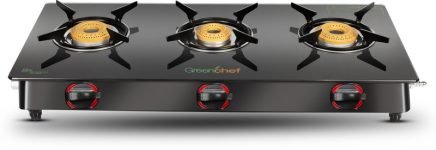 Greenchef Ebony Glass Manual Gas Stove(3 Burners)