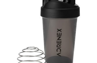Adrenex BPA Free Gym Bottle with Mixer Ball 500 ml Plastic Shaker(Pack of 1, Black, Grey)