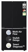 LG 655 L, 3 Star, Frost Free Smart Inverter Double Door Side by Side Refrigerator (GL-B257HWBY, Western Black, Express Freezing | Multi Air-Flow)