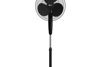 Orient Electric Stand 81 400 MM Pedestal Fans | 100% Copper Motor, High Air Delivery | Millitary Grade Guard | 3 Speed Control, Adjustable Height| Stand Fan for Home |2 Year Warranty by Orient |Black