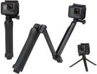 sounce 3Way Monopod Grip Tripod Foldable Selfie Stick,Stabilizer Mount Holder for GoPro Monopod(Black, Supports Up to 1000 g)