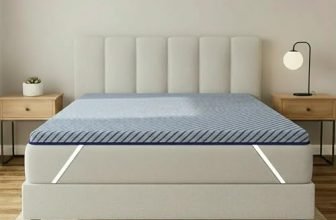 SleepyHug OrthoSoft PRO Mattress Topper | Dual-Layer Memory Foam Comfort with Cooling Gel | Medium Soft Support | Anti-Skid/Elastic Strap Secure Fit | 78x60x2 Inches, Queen, Navy Blue