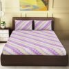CARLTON LONDON Cotton Double Flat 120 TC Checkered 1 Bedsheet with 2 Pillow Covers(Red Oink)