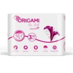 Origami 3 Ply Toilet Tissue Paper Roll – Pack of 12 (140 Pulls Per Roll, 1,680 Sheets)