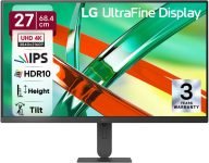 LG UltraFine 68.0 cm (27 inch) 4K Ultra HD LED Backlit IPS Panel with HDR10, DCI-P3 90%, 3-Side Virtually Borderless, DP, HDMI, Height/Tilt Adjustable Monitor (27U710B-BA / 27U710B-B)(Dynamic Action Sync, Response Time: 5 ms, 60 Hz Refresh Rate)