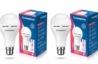 Crompton 12W Emergency LED Bulb Cool Day Light | Pack of 2 | Backup Lamp, Inverter Bulb for home | Rechargeable, 4 Hour Battery Back Up | B22 Base, Durable Design with Surge Protection