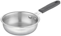 LIVMAX Triply Mini Fry Pan | Stainless Steel 3-Layer Construction | Induction Compatible Small Frying Pan for Tadka, Egg Fry, Butter & Single-Serve Cooking (430 ML)