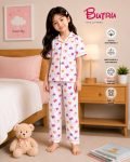 BUTRUKIDS Kids Nightwear Girls Printed Cotton(White Pack of 1)