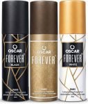OSCAR Forever Paris+ Forever White + Forever Black Body Deodorant Spray 40ml Each Deodorant Spray – For Men & Women(120 ml, Pack of 3)