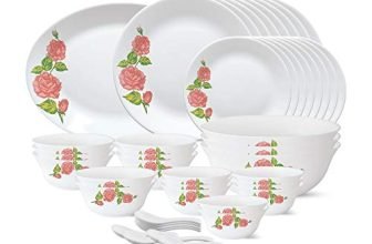 Larah by BOROSIL Opalware Dinner Set (White) – 44 Pieces