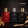 THE MAN COMPANY Premium Perfume Combo 3 x 50ml | Black, Fire & Night | Long-Lasting Fragrance Perfume  –  150 ml(For Men)