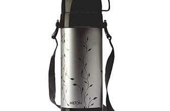 Milton Eiffel 1000 Vacuum Insulated Thermos Flask with Strap to Carry, 910 ml, Long Hours Hot & Cold Water Bottle for Office, Hiking, Trekking, Travel, Black