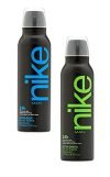 Nike Men Ultra Blue & Ultra Green Deodorant Spray (Pack of 2) – 200ml Each | 24H Freshness | No White Marks or Yellow Stains | Skin-Friendly Deo| 0% Aluminum Salts