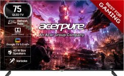 acerpure NITRO 189.2 cm (75 inch) QLED Ultra HD (4K) Smart Google TV with 120 Hz GTV 5.0 ,Android 14 ,Dolby Vision & Dolby Atmos,40W Sound,Tuner,Wi-Fi Direct,ALLM ,VRR,MEMC,Karaoke,AI,Gaming ,Wall Mount(AP75UG75PNTO5)