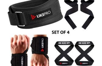 LIKEPRO Kit Set of 4 – Weightlifting Belt, Wrist Wraps, Lifting Straps & Figure 8 Straps Weight Lifting Belt(Black)