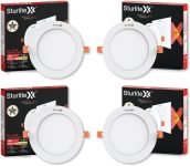 Sturlite Eco LYF 15W (3 in1) Round LED Downlight – (Pack of 4) Ceiling Light Ceiling Lamp(White)