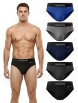 SWAGR 5 Pack Men’s Super Combed Cotton Underwear Briefs | Classic TruComfort Fit | Powered by ZincShield Anti-Bacterial Tech | Aerflo Breathability | 4-way FlexStretch | Size L (90-95 cm) SG03