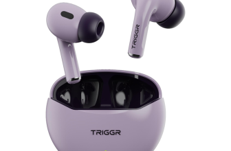 TRIGGR Rizz with 40H Playback, Spherical Design, 13mm Drivers, Rich Bass, Fast Charging Bluetooth(Onyx Lilac, True Wireless)