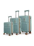 Safari Roma Hard Luggage Trolley Bag with 8 Wheels Set of Cabin, Medium and Large Size Suitcases – Sage Green