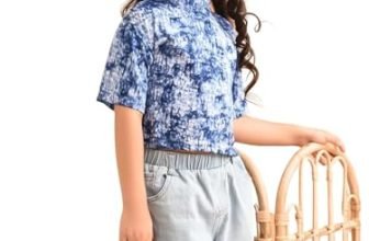 LILPICKS Tie Dye Printed Drop Shoulder Loose Fit Top for Girls (Blue) (5-6Y)