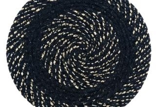 BENAVJI Round Shape Feather Door Mat – Cotton Reversible for Kitchen and Home – 15 Inch Small Pack of 1