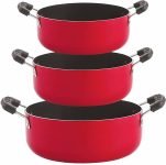 NIRLON Chemical Free 3 Piece Non-Stick Coated Kitchenware Combo Set Non-Stick Coated Cookware Set(PTFE (Non-stick), Aluminium, 3 – Piece)