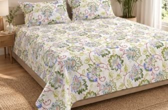 Bombay Dyeing Cardinal Floral Green Super King Size Bedsheet Set (3 Pc)