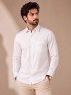 Tibra Collection Men Solid Casual White Shirt