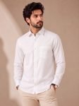 Tibra Collection Men Solid Casual White Shirt