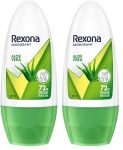 Rexona Aloe Vera Underarm Roll On Deodorant For Women, Antiperspirant, Removes Odour, Keeps Skin Fresh & Clean, Alcohol Free, Skin Friendly, 50 ml (Pack of 2)