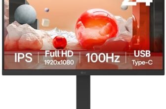 LG 24BA650 IPS Full HD (1920 x 1080) Monitor, 24″, 100Hz, DP, HDMI, USB-C with PD65W, Height/Tilt/Swivel/Pivot Stand, Built-in Power and Speaker, Anti-Glare, Daisy Chain, Energy Star, TCO, Black