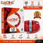 CabONE Lite 1.5 Sqmm CCA Copper Wire | 90m | Single Core | FR PVC Insulated | Domestic 1.5 sq/mm Red 300 ft. Wire(Red)