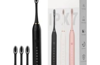 Sonic Electric Toothbrush Black With 4 Replacement Brush Heads